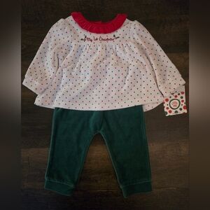 Little Me My First Christmas Velvet Outfit